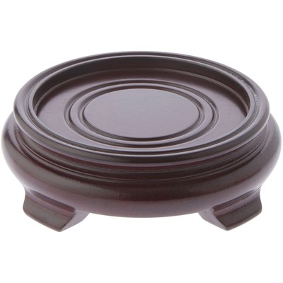 Plymor Red Round Wood Veneer Footed Display Base 3.5''W x 3.5''D x 1.25''H (6 Pack)