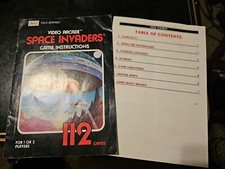 Space Invaders Atari 2600 Manual OUTER COVER ...