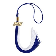 Endea Graduation Royal Blue/White Tassel With Gold Date Drop