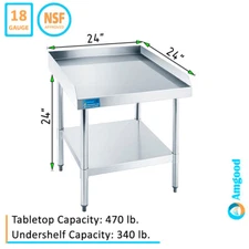 AmGood 24" x 24" Stainless Steel Equipment Stand | Height: 24" | Commercial Heav