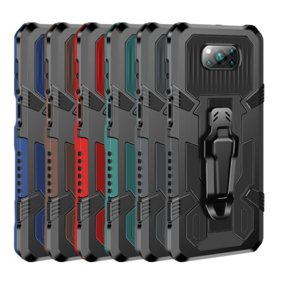 For Xiaomi Poco X3 NFC Case.Heavy Duty Shockproof Armor Stand Belt Cover