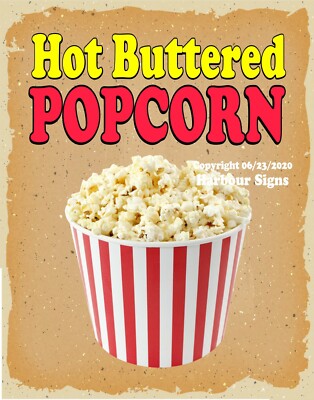 Hot Buttered Popcorn DECAL (CHOOSE YOUR SIZE) V Food Truck Concession Sticker