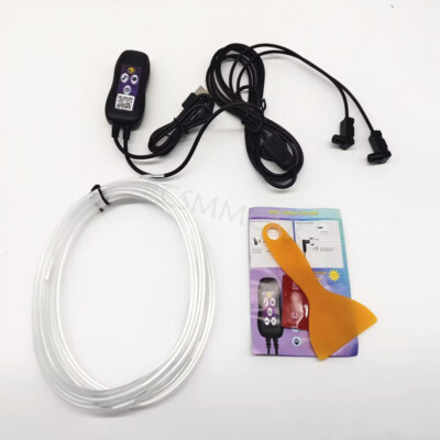 Ambient Lamp APP Sound Control Neon Optical Fiber Light Strip RGB Car Interior