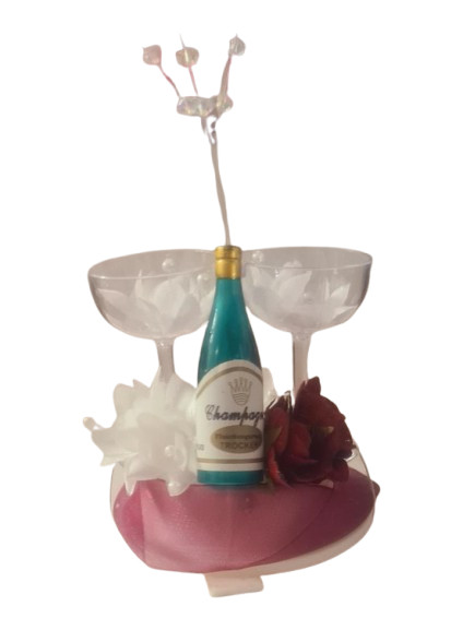 Ruby Celebration Champagne Cake Topper