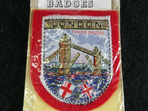 Vintage Sampsons gewebte Abzeichen London Tower Bridge Sampson's Lurex Metallic Aufnäher - Bild 2 von 5