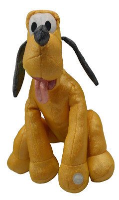 Disney 100 Pluto Gold glitzerndes weiches Plüschtier + Geräusche funktionieren 11 Zoll kostenloser Versand 
