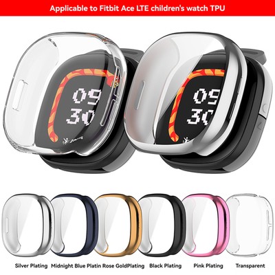 Children Watch Soft Gel TPU Full Cover Watch Case Cover for Fitbit Ace LTE