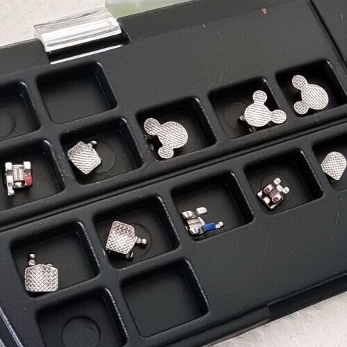 Kit D'attaches Orthodontiques Métal Mini Roth 022 Avec Crochet 345 - Bagues étoiles Cartoon Pour Appareil Dentaire