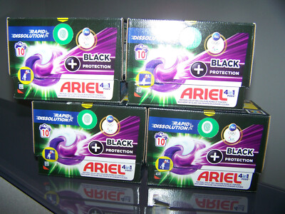    4 x 10 Ariel +Black Prodection Pods für dunkle & schwarze Wäsche   
