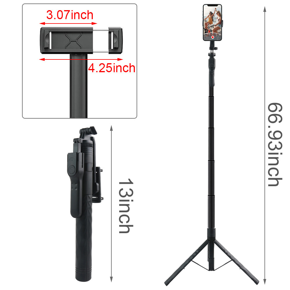 68" Wireless Bluetooth Selfie Stick Tripod Live Broadcasting Smartphone Holder