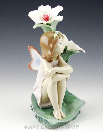 Lladro Figurine LAKESIDE DAYDREAM FAIRY GIRL LILYPAD FLOWERS #6644 Retired Mint - Picture 2 of 10