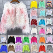 Women Shaggy Faux Fur Fleece Coat Winter Warm Jacket Cardigan Outwear Coat