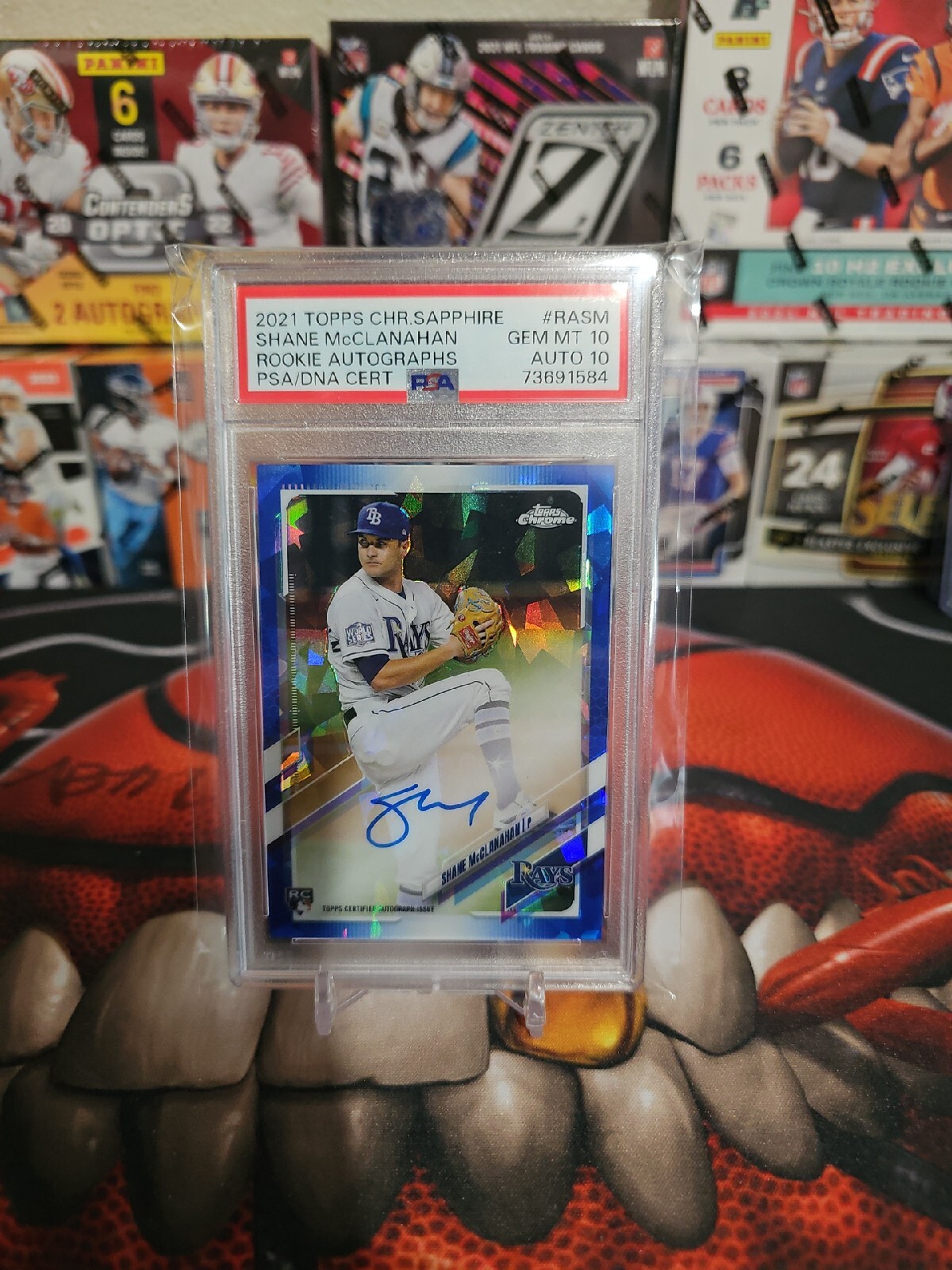 2021 Topps Chrome Sapphire Shane McClanahan Rookie AUTO Tampa Bay PSA 10 LOW POP