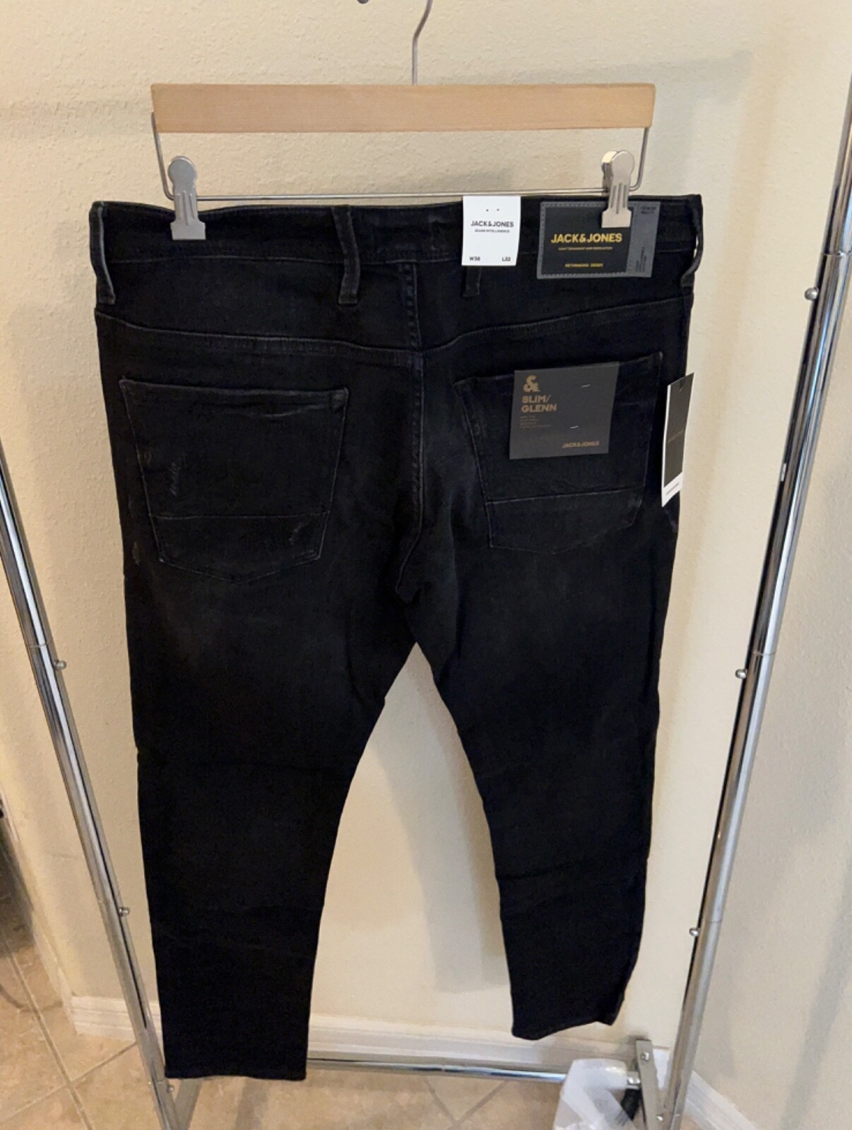 Jack and Jones Men’s NWT Glenn Slim Low Rise Destroyed Jeans Size 34, 36 image 3