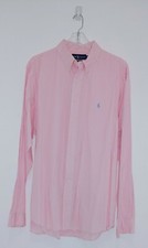 RALPH LAUREN POLO PINK/WHITE CLASSIC FIT PIN STRIPE L/S SHIRT 18/XXL 