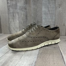 Cole Haan Women's Size 8 Zerogrand Wingtip Oxford Low Lace Up Suede Dark Taupe