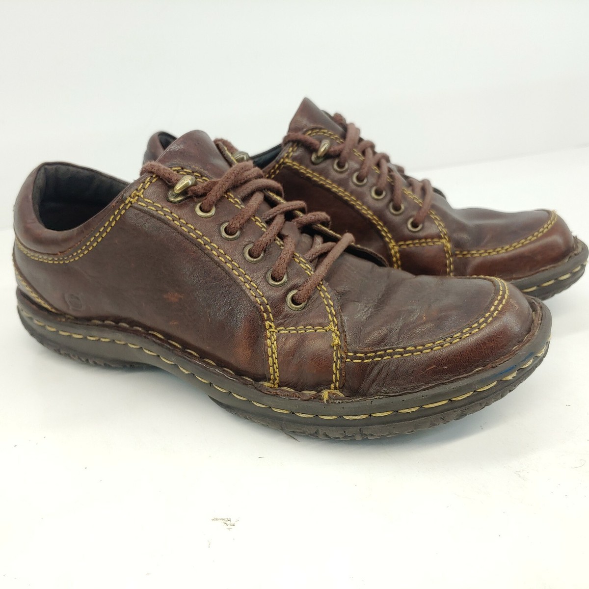 Born Lace Up Oxford Casual Brown Leather Shoes Women display picture 2