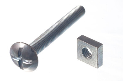 6 X Coach Carrello Coppa Quadrata Bulloni M6 X 6mm X 150mm Con Esagono Dadi BZP - Foto 5