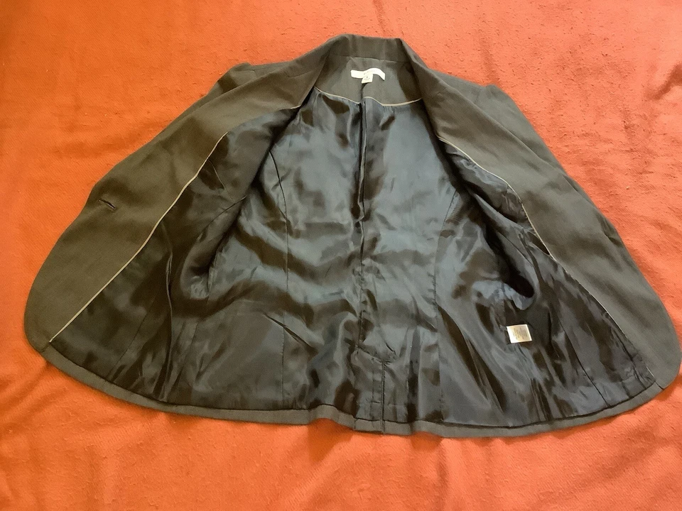 New No Tags Ladies Merona Dark Grey Smart Short Sleeve Jacket/Blazer Size 10 - Image 4 of 4