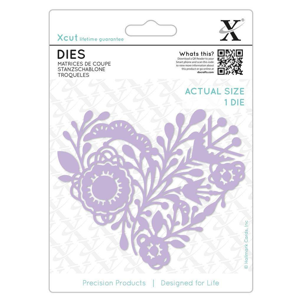 Docrafts Xcut 1 Piece Die FOLK HEART Approximately 11.5cm wide