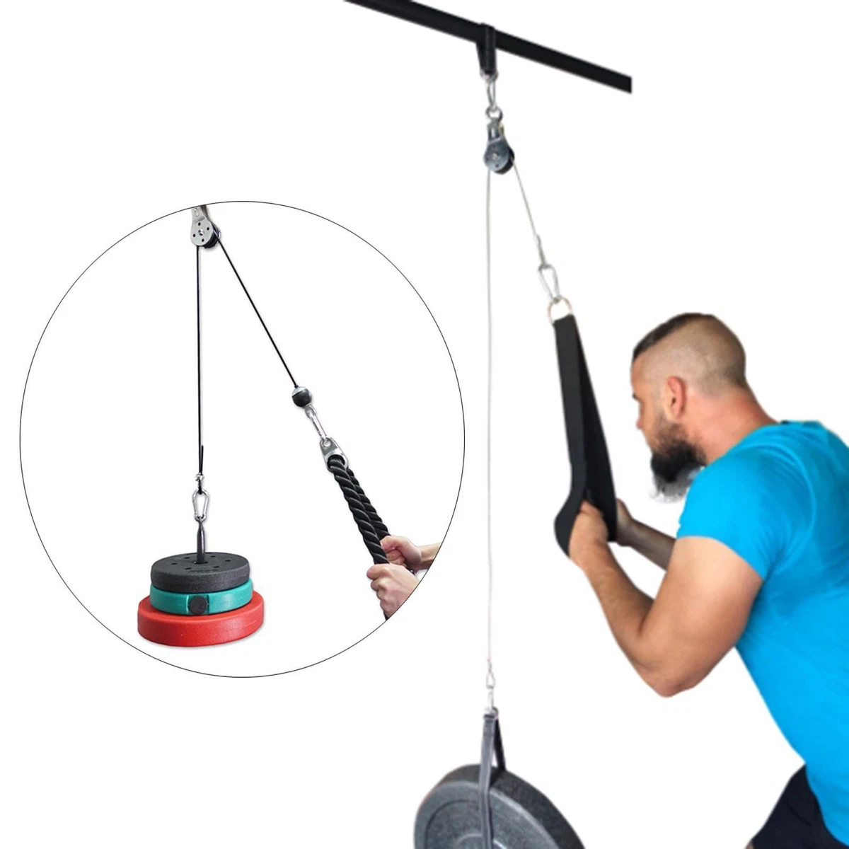 Fitness DIY Pulley Cable System Arm Forearm Kraft Training Workout Gym