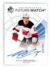 2017-18 SP AUTHENTIC #145 FUTURE WATCH ROOKIE AUTO /999 NICO HISCHIER - DEVILS