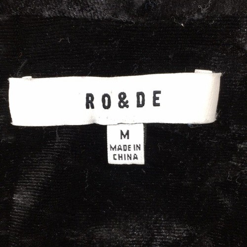 Ro & De Black Crushed Velvet Blazer Jacket Womens Medium Open Front - Picture 6 of 12