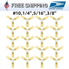 12-10AWG Yellow Heat Shrink Wire Connectors Automotive Copper Ring Terminals