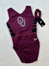 OU University of Oklahoma NCAA Big 12 Gymnastics GK Leotard SOONER Rhinestone AM
