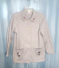 Vtg Disney Store Women's Size Small Fleece Jacket Minnie  Mickey Mouse Pockets
