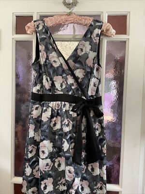 Alannah Hill Vintage Dress Pretty Pink Grey Floral Size 14