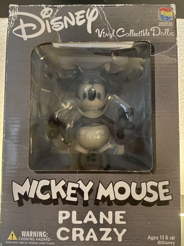 RARE 2002 6" & 3” MICKEY MOUSE PLANE CRAZY VINYL DISNEY COLLECTIBLE MEDICOM TOY - Picture 4 of 5