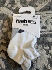 Feetures Elite Light Cushion No Show Tab Running Socks Size Medium White New