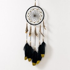 Dream Catchers Handmade Feather Native Home Wall Decoration Black