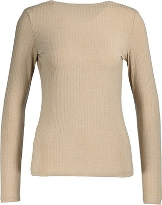NEU! Mango Damen Langarmshirt, beige, Gr. XL