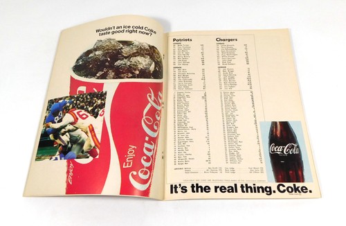 1970 San Diego Chargers at Boston Patriots NFL Football Program 11-15-70 - 第 2/2 張圖片