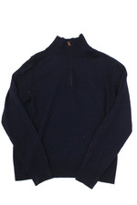 Paul Smith Childrens Boys 1/2 Zipper Sweater Navy Blue Wool Size Medium