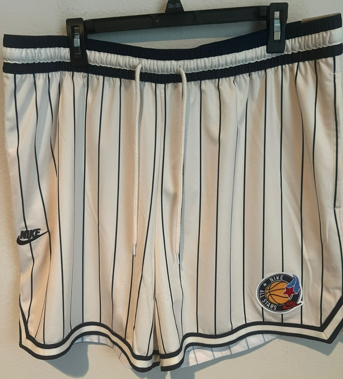 OFF WHITE X NIKE Pantaloncini da basket Nike Dri Fit DNA 6" pollici avorio marina taglia XXL