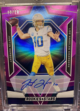 Panini 2023 Rookies & Stars Justin Herbert #58 Purple Auto /10 Chargers