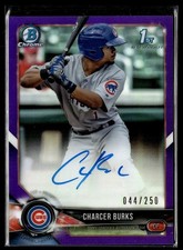 2018 BOWMAN CHROME PURPLE /250 1ST PROSPECT AUTO CHARCER BURKS CUBS