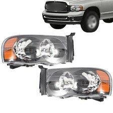 Headlight Black Housingyellow Reflector For Dodge Ram 150025003500 02-05 Headlight Black Housingyellow Reflector For Dodge Ram 150025003500 02-05