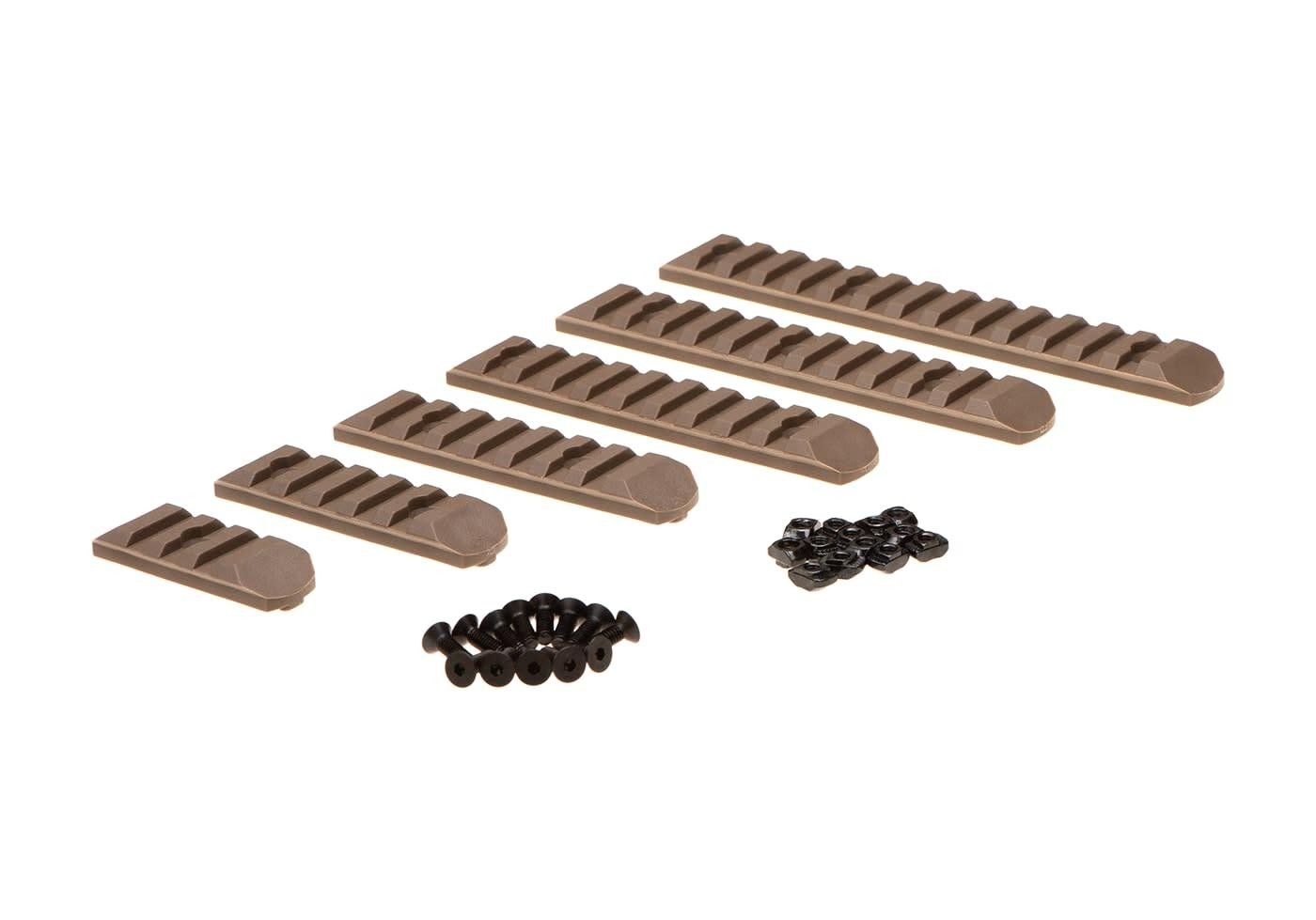 Wadsn MP Airsoft Keymod & M-LOK Rail Mount Set 6 Pack Dark Earth