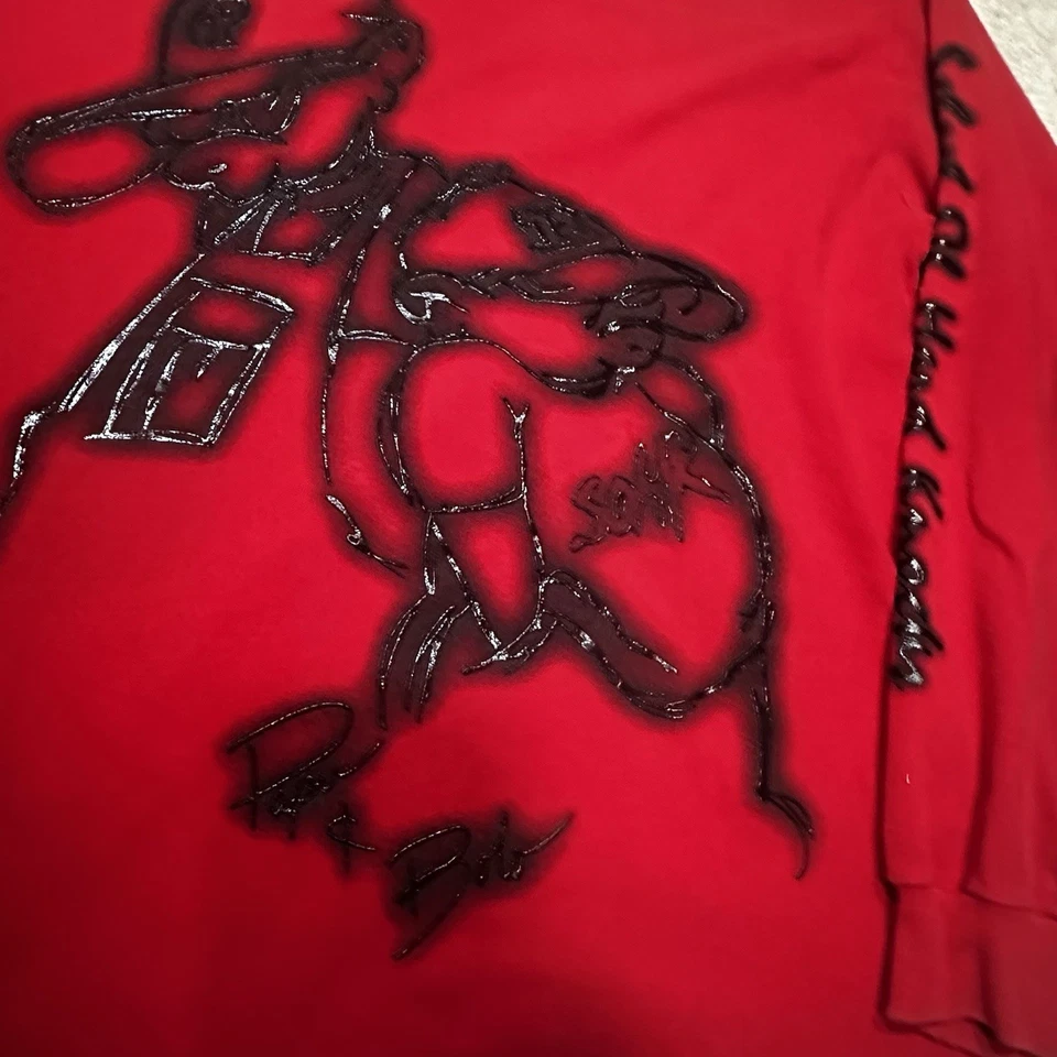 Vintage Old Skool T Shirt XL Extra Large Red Long Sleeve Y2K Hip Hop - Image 4 of 4