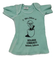 Baby Top New Born new born vintage tee I MET MY MOM REDLANDS CALIFORNIA
