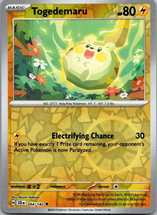 Togedemaru Uncommon SV07: Stellar Crown 054/142 NM