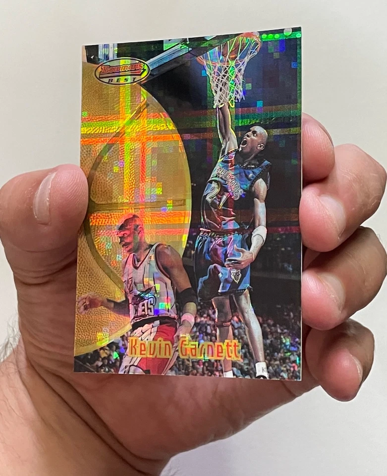 1997-98 Bowman's Best Kevin Garnett refractor atómico #90 Timberwolves Foto 3 de 4