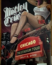 OFFICIAL MOTLEY CRUE Tour Poster CHICAGO 07/08/2022 Stadium Tour