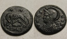 Lot Genuine ancient Roman coins VRBS ROMA She-wolf, soldiers, Constantinopolis