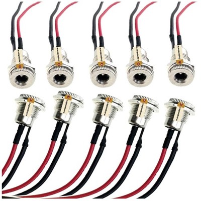 10Pack 5.5mmx2.1mm 10A DC Power Jack Socket with Cable