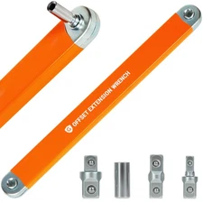 Granatan Offset Extension Wrench Set, 15.4 Adjustable Wrench with 1/4, 3/8, 1...